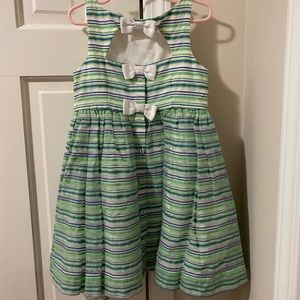 Beautiful dress with white and green stripes